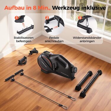 YOSUDA Pedaltrainer PRO: тренажер для ніг та рук для дому з регулюванням опору, 16 рівнів, нековзна поверхня