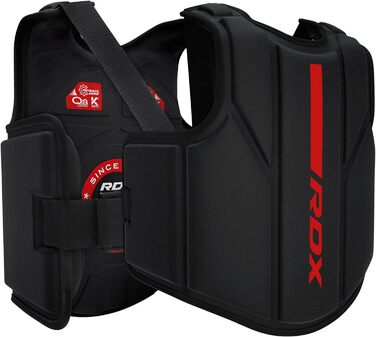 Захист для корпусу RDX з Maya Hide шкіри, червоний S/M – для кікбоксингу, MMA, муай-тай, боксу, регульований, для домашніх і тренажерних занять