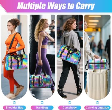 Спортивна сумка Tokeya для жінок: водонепроникна, з відділенням для взуття та мокрою білизною. Легка, складна, ідеальна для занять спортом, фітнесом, подорожами (Чорний)