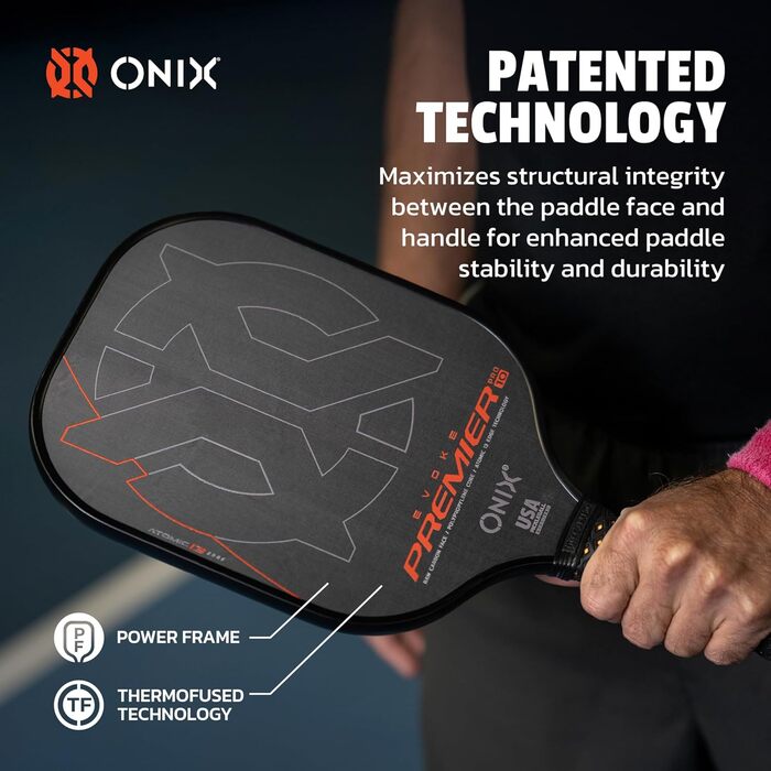 Падл для піклболу Onix Evoke Premier Pro Raw Carbon (12 мм, чорний)