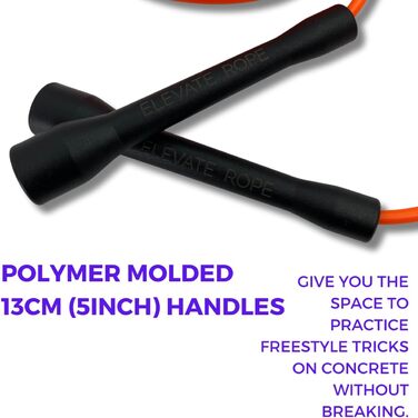 Стрибкове канат для боксерів: професійний спортивний канат Elevate Rope - регульований канат для швидкості - для боксерів та інших видів спорту - для занять в приміщенні та на вулиці - фітнес-канат (Помаранчевий/Чорний)