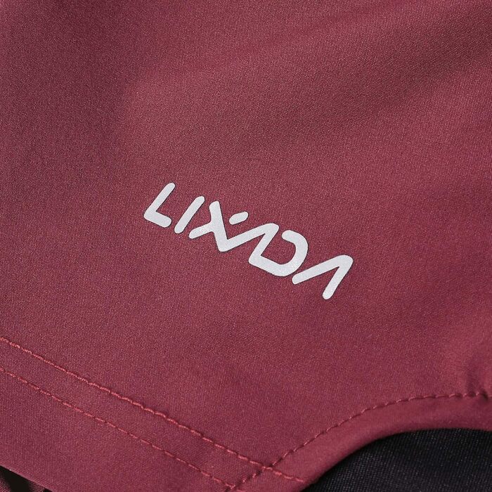 Чоловічі бігові шорти 2 в 1 Lixada: швидкосохнучі та дихаючі шорти для тренувань, бігу, марафонів та велоспорту, бордовий з чорним, розмір S