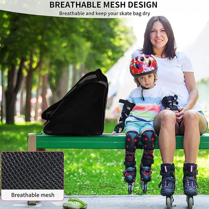 Чохол для роликових коліс, унісекс, з регульованим плечовим ременем, чорний. Підходить для жінок, чоловіків та дітей.