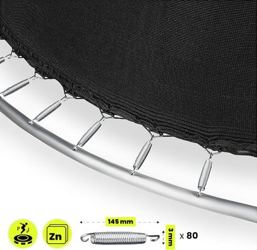 Трамплін гірський Hypermotion Outdoor для дітей 244/305/366/430/487 см - швидковисихаючий, водостійкий, велика пружність, для саду (діаметр 430 см / 14 футів)