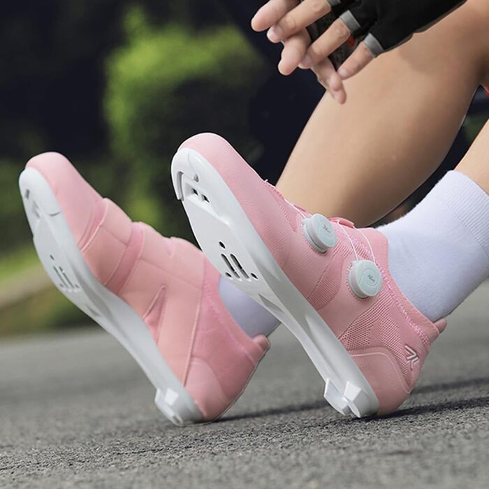 Жіночі велотуфлі для шосейної їзди, сумісні з Peloton Bike, SPD, SPD-SL, Look Delta. Рожевий, 39 EU