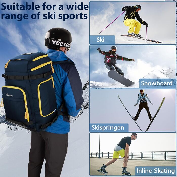 Сумка для лиж HP з відділенням для шолома, 70L (Блакитна)