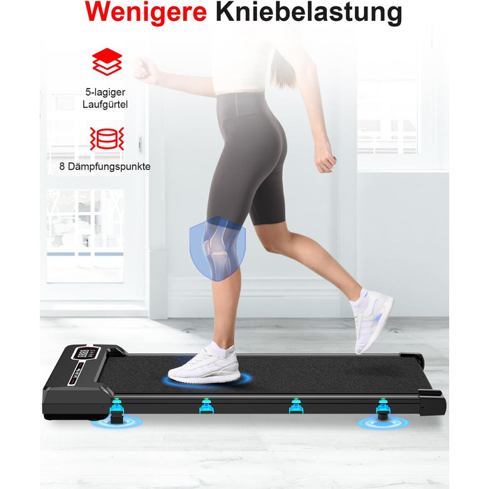 Walking Pad Laufpad - Біговий килимок для дому (Gehband Walkpad) чорного кольору