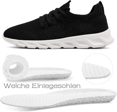 Жіночі кросівки для бігу та занять спортом: бігові, тенісні, для фітнесу та прогулянок (36 EU, чорно-білі)