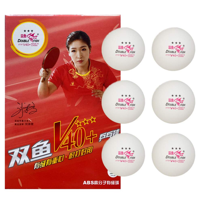 М'яч для настільного тенісу Double Fish V40+ 3 Sterne - офіційний змагальний м'яч, сертифікований ITTF