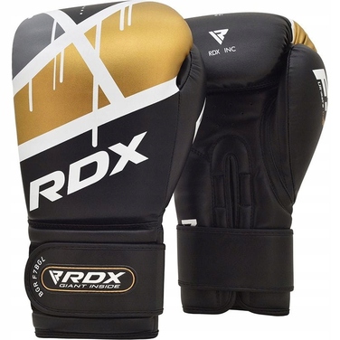 Боксерські рукавички RDX BGR-F7-BLACK-GOLD-10, 10 унцій