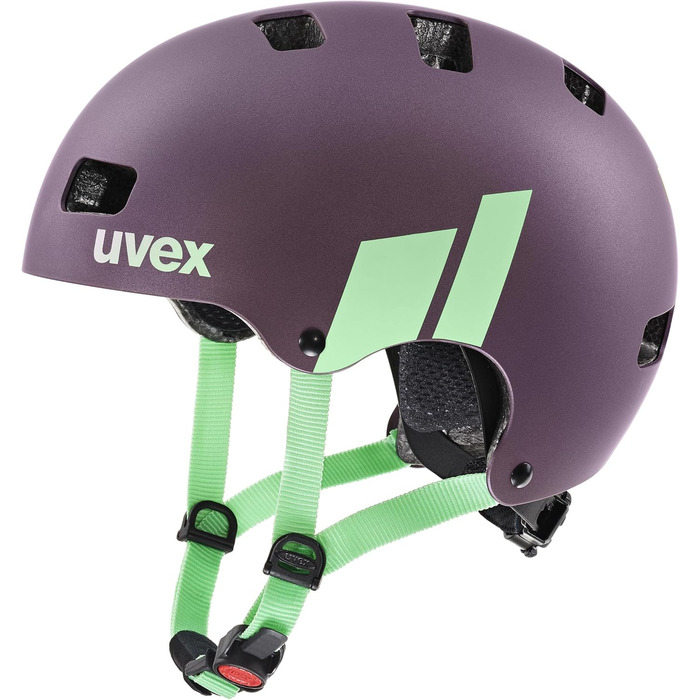 Дитячий велосипедний шолом uvex kid 3 cc, розмір 51-55 см, сливово-м'ятний, міцний, з вентиляцією та регулюванням