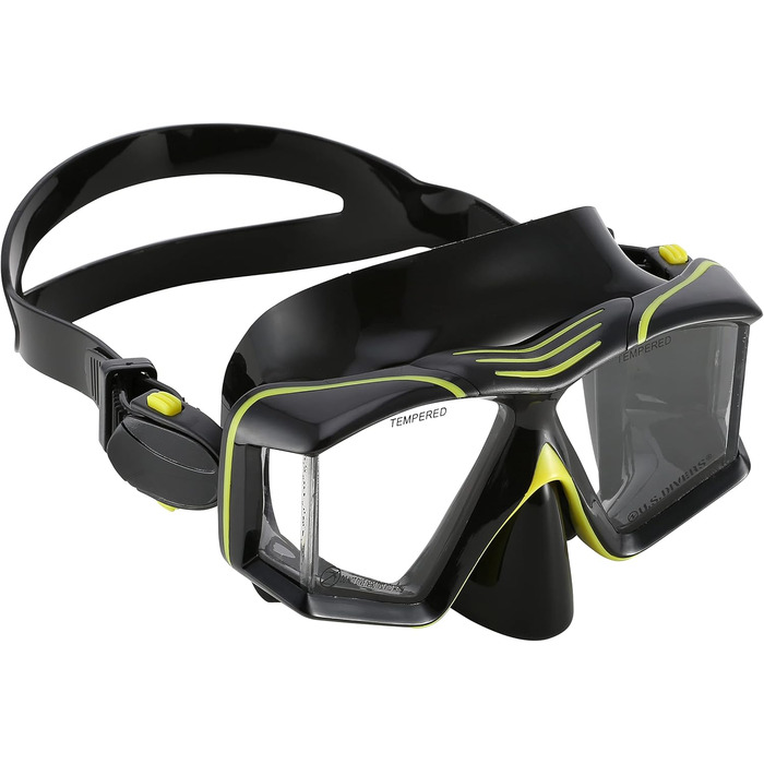 Набір для дайвінгу US.Divers Sideview для дорослих: маска та трубка з панорамним оглядом 180°, UV-захистом, антифог-склом, клапаном для видиху, синій, для чоловіків і жінок
