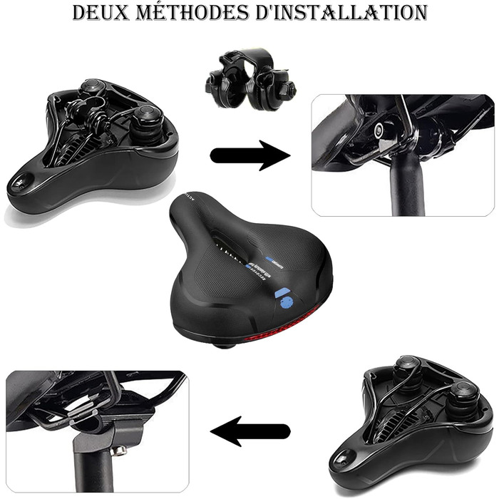 Зручний велосипедний сидіння BELSVOR з подвійною пружиною, ергономічне, для гірського велосипеда/MTB/велосипедів/складних велосипедів, з інструментом