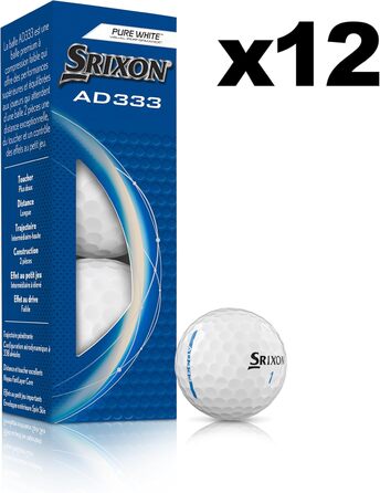 Гольф-м'ячі Srixon AD333 11 - преміум якість для дальності та швидкості, низька компресія, лінія вирівнювання.
