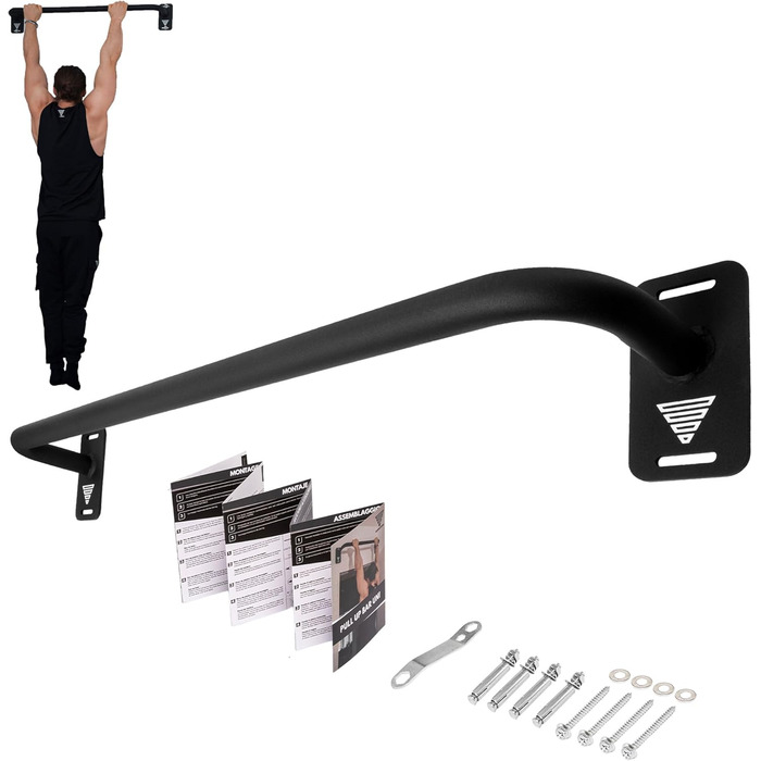 Климмер GORNATION для дверного прорізу: турнік, бруси для підтягувань, віджимань та інших вправ. Ідеально для калістеніки та загального фітнесу (чорний).
