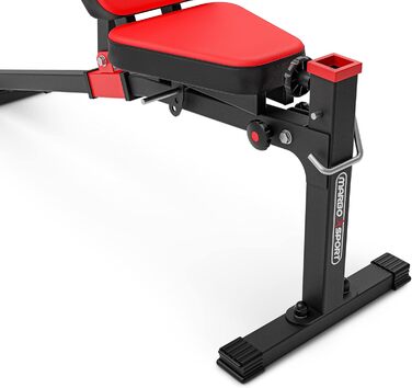 Універсальна регульована лавка для жиму Marbo Sport MS-L114, складна, червона, виробництво ЄС