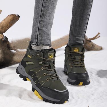 Зимові чоботи ASTERO для хлопчиків 31-38, снігоступи, дитячі черевики для походів з металевими шипами, утеплені, нековзні (A Grün, 31 EU)