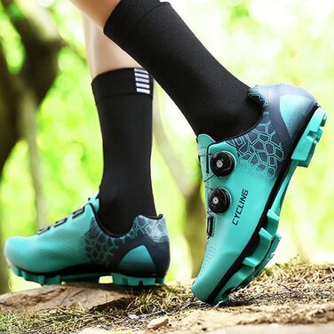 Велотуфлі чоловічі та жіночі, MTB та шосейні, дихаючі, з антиковзким покриттям, унісекс, синій, 45 EU