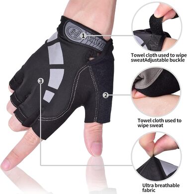 Спортивні рукавички для фітнесу, тренувань, кросфіту: дихаючі, неслизькі, для силових видів спорту, сірі, розмір L