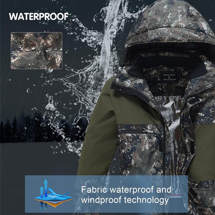 Чоловічий комплект для сноуборду та гірськолижного спорту: куртка та штани, водонепроникний, теплий, M Micai+Schwarz