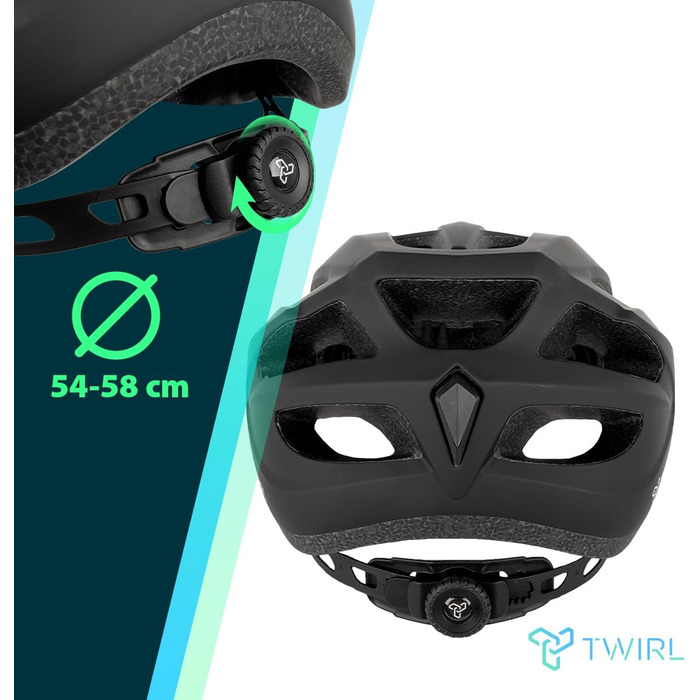 Шолом велосипедний TWIRL Gravel ONE, чорний, M (54-58 см), легкий, з вентиляцією та Fitsystem