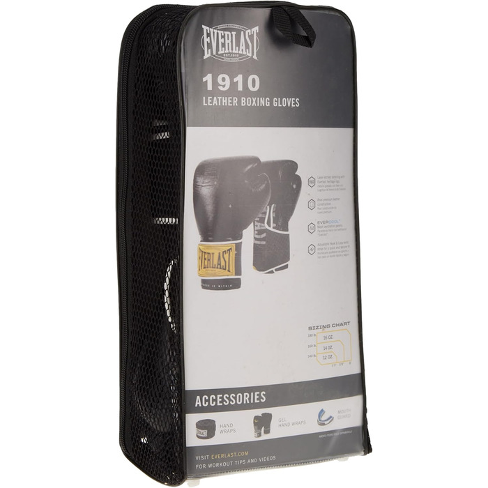 Боксерські рукавички Everlast 1910 Classic чорні 16oz, унісекс, для тренувань