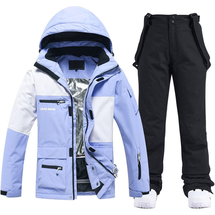 Водонепроникний комплект для сноубордингу та катання на лижах: теплий зимовий костюм для жінок та чоловіків (3XL)