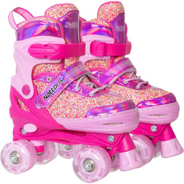 Дитячі ролики Nattork для дівчаток, 4 розміри, регульовані, для початківців, для використання в приміщенні та на вулиці