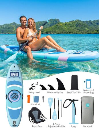 Надувний SUP дошка Niphean для SUP-серфінгу та йоги, 305 см, для початківців, з фіном StabilTrac