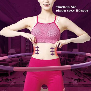Фітнес обруч Hoola Hoop 2,3 кг для схуднення, 8 секцій, 100 см, для дорослих, новачків і досвідчених, тренажер для дому