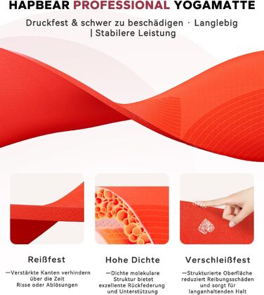 Йога мат HAPBEAR XXL: широка, спортивна, фітнес-мат з антиковзаючим покриттям 198x137 см / 183x116 см / 6 мм, надміцна, для пілатесу, тренажерного залу, дому, воркауту, зелена