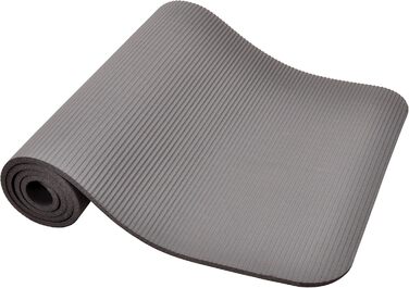 Килимок для йоги BalanceFrom GoYoga+ 1/2 дюйма, високої щільності, проти розривів, з ремінцем і підкладкою для колін, сірий