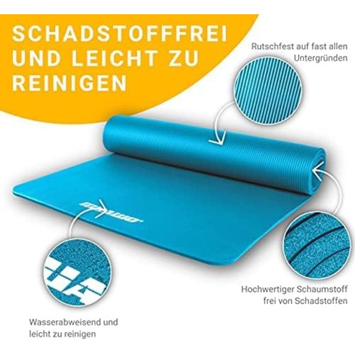 Мат для тренувань Muawo Premium: фітнес, йога, гімнастика | антиковзаюча, товста, довга | 190 x 100 x 1,5 см