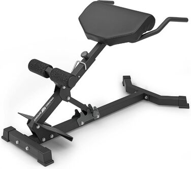 Гіперекстензія Marbo Sport MS-L108 2.0 для спини, регульований кут, посилена конструкція, чорний колір, вироблено в ЄС