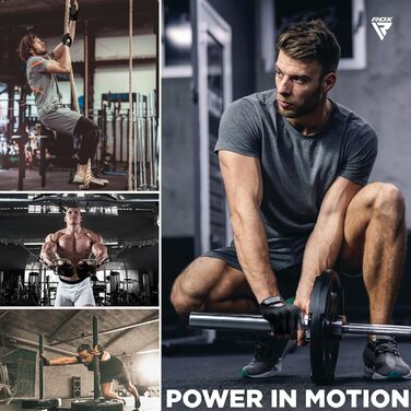 Фитнес рукавички RDX для чоловіків та жінок, рукавички для тренувань, силових вправ, з антиковзким покриттям та захистом зап'ястя, для залу, бодібілдингу, HIIT, підняття ваги, чорні, XL