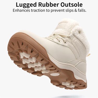 Зимові черевики жіночі, снігоступи, утеплені хутром, антиковзання, для холодної погоди, 39 EU, бежеві