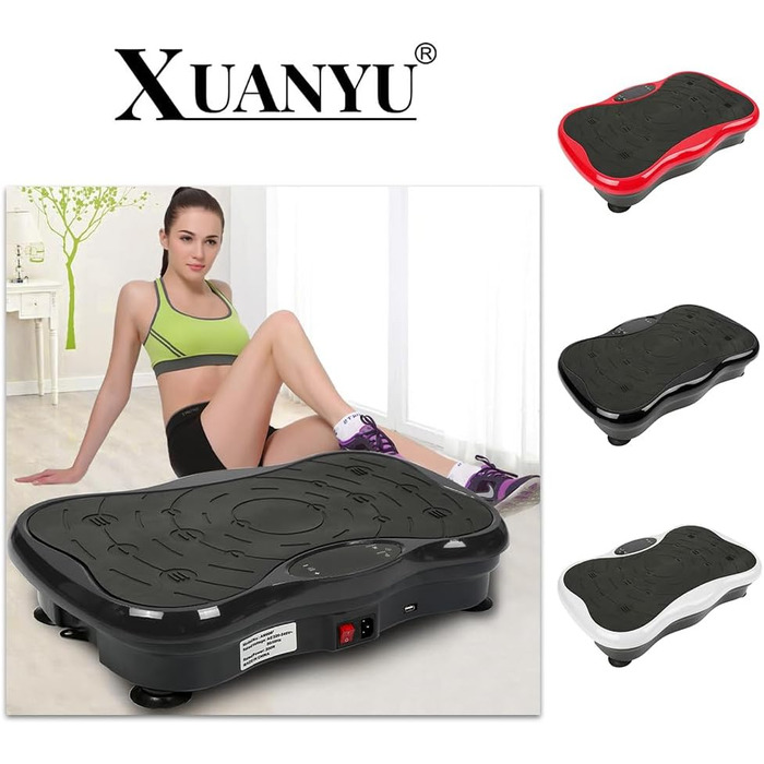 Вібраційна платформа LCD з Bluetooth та USB – Power Plate для фітнесу, для тренувань всього тіла, схуднення та нарощування м'язів, домашні тренування з пультом дистанційного керування (Чорний)