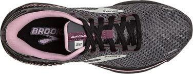 Brooks Adrenaline GTS 22: жіночі бігові кросівки з підтримкою, чорний/блакитний/кораловий, 37.5 EU