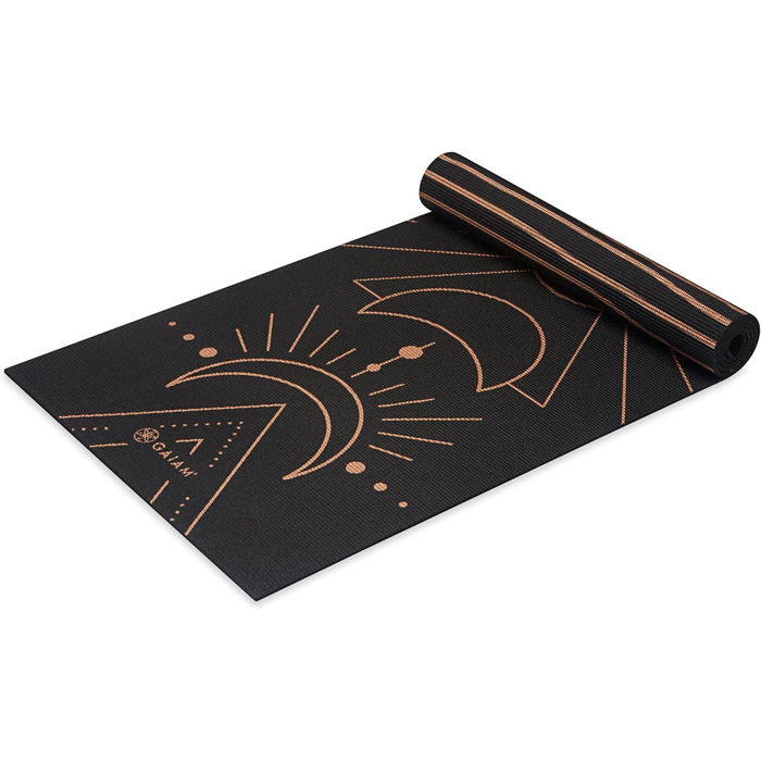 Йога мат Gaiam Premium 6 мм - двостороння, товста, нековзна для йоги, пілатесу та вправ на підлозі (172,7 x 61 x 6 мм) Cosmic Energy