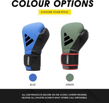 Боксерські рукавиці Adidas Combat 50 Black/Black Grün/Schwarz 10 унцій