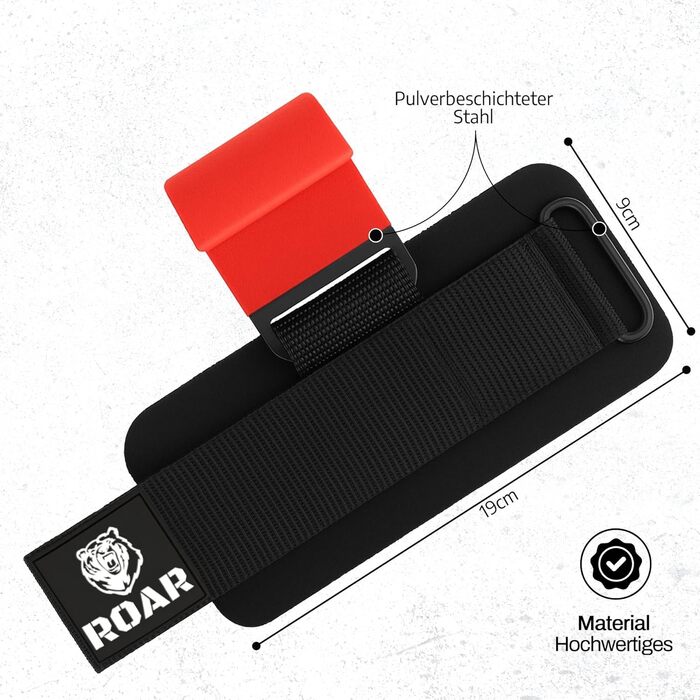 Ремінь для важкої атлетики Roar®: підтримка зап'ястя, для кросфіту, бодібілдингу, ремені для підйому тягарів, червоний