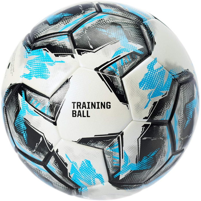 М'яч для футболу T1TAN Gr. 5 для клубів - ігровий + тренувальний м'яч для чоловіків та жінок, розмір 5 - термозв'язаний, безшовний, синій, чорний, білий