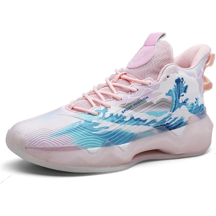 Кросівки баскетбольні чоловічі/жіночі, спортивні, для бігу, тренувань, повсякденного носіння, легкі, з неслизькою підошвою, зносостійкі, кольори рожевий/блакитний, розмір 40 EU