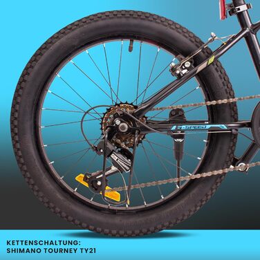 Дитячий велосипед Sun Baby Tiger Bike 20 дюймів, 6-швидкісна Shimano, для хлопчиків 6-10 років, регульований