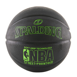 М'яч для баскетболу Spalding NBA Street Phantom, 74.9 см, неоново-зелений/чорний, розмір 7 (29.5')