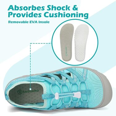 Трекінгові сандалії для жінок SAGUARO, зручні та дихаючі, розмір 36-42 (37 EU), небесно-блакитні