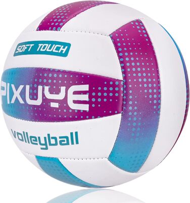 Волейбольні м'ячі PIXUYE, розмір 5, м'які для пляжу, дітей та дорослих, для ігор та тренувань в залі та на вулиці, фіолетовий колір