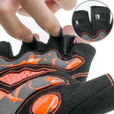 Велосипедні рукавички для чоловіків та жінок, напівпальцеві, дихаючі, антиковзні - помаранчевий, розмір M