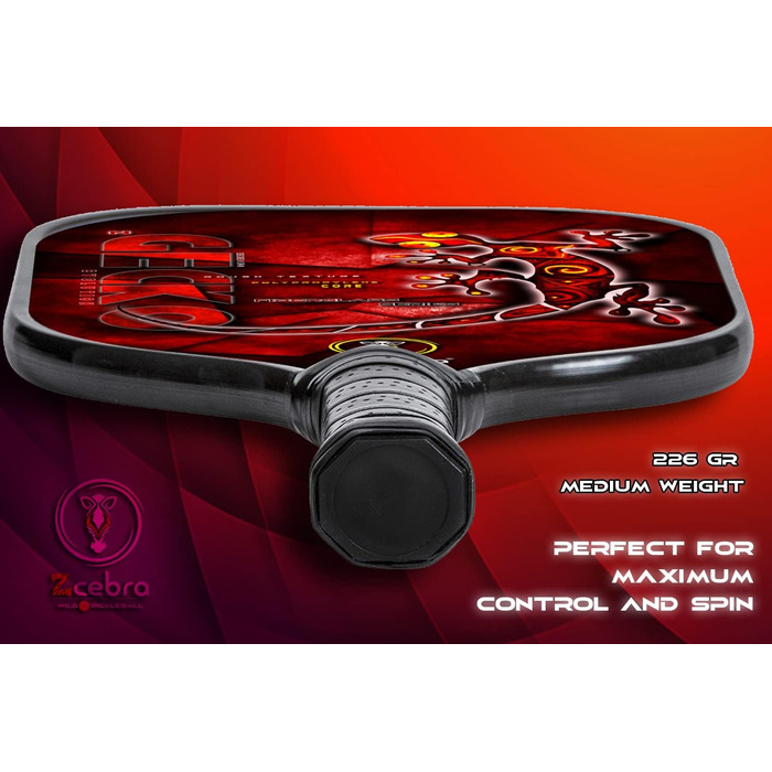 Плекачка для піклболу ZGECKO (Блакитна): Композитна, легка, з серцем з бджолиного дерева та поліпропілену