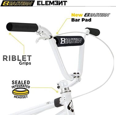 BMX велосипед Eastern Bikes Element 20'', повністю хромолібденова рама та вилка, білий колір